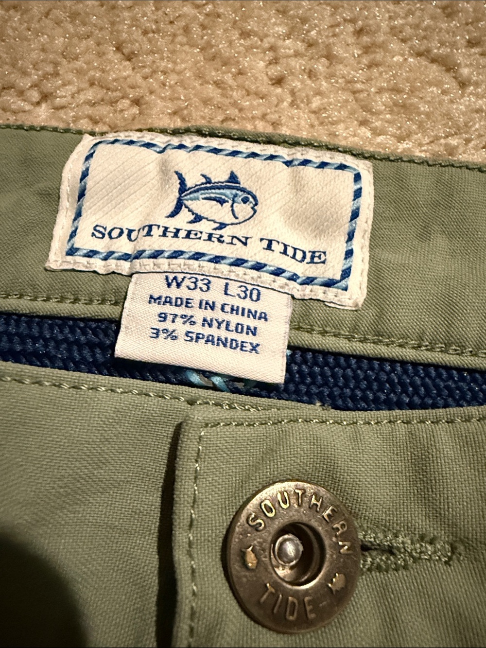 Southern Tide Olive Green Chinos - Picture 2 of 8